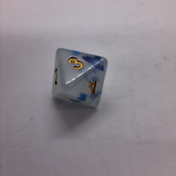7 Piece Dice‎ Set Blue Spotted Clear Tabletop Counter D&D, RPG, MTG - Picture 4 of 8